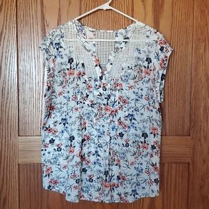 Blouse, pleated front, sleeveless